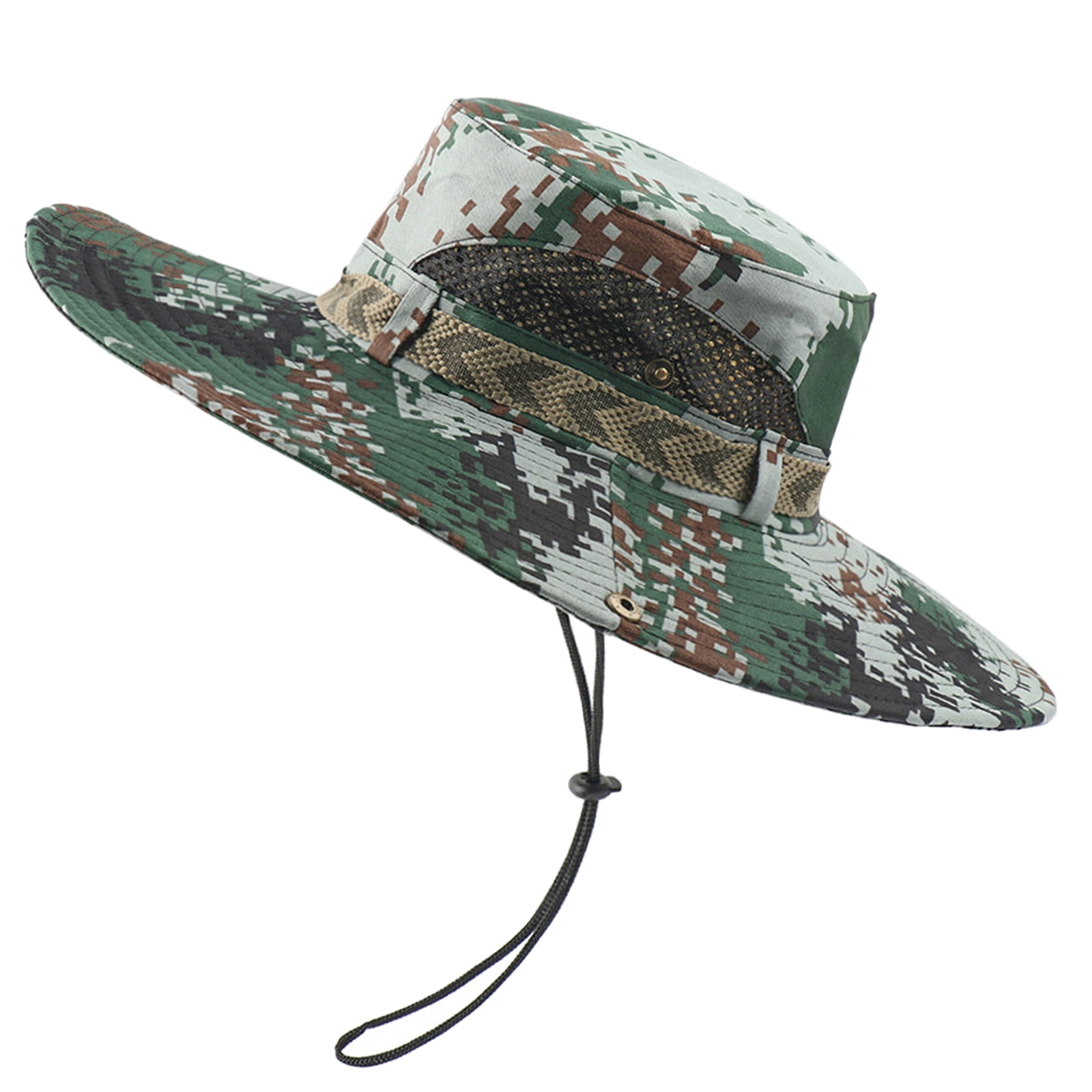 Mens Camo Sun Hat Hiking Camping Bucket 