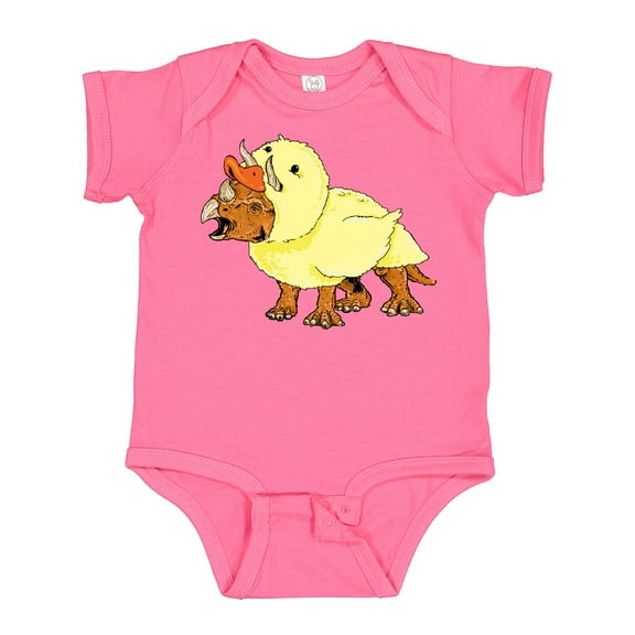 Inktastic Easter Duck Triceratops Boys or Girls Baby Bodysuit
