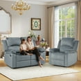 thumbnail image 4 of Bonzy Home Manual Reclining Couch Set — 1-Seat Recliner & Reclining Loveseat, 2-Piece Sofa Set for Living Room & Office, Gray, 4 of 7