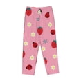 thumbnail image 4 of Xecao Strawberry and Ladybugs Women's Straight Lounge Pajama Pants: The Epitome of Relaxed Sleepwear, 4 of 9