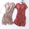 thumbnail image 2 of Conjunto de dos piezas de Pijama de verano para mujer, pijamas para dormir, novedad de verano, pijamas de Modal para mujer con copas de talla grande, trajes para el hogar de M-3XL, 2 of 5