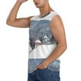 thumbnail image 3 of Balery Watercolor Winter Landscape For Christmas Men's Sleeveless Muscle Shirts Workout Tank Top, Moisture Wicking, Odor Protection-XX-Large, 3 of 8