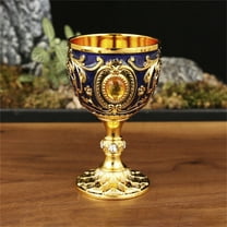 Clearance Tableware Vintage Medieval Goblet Drinking Glass Party Supplies Handmade Novelty Engraving Metal Wine Cup Desktop Decoration C