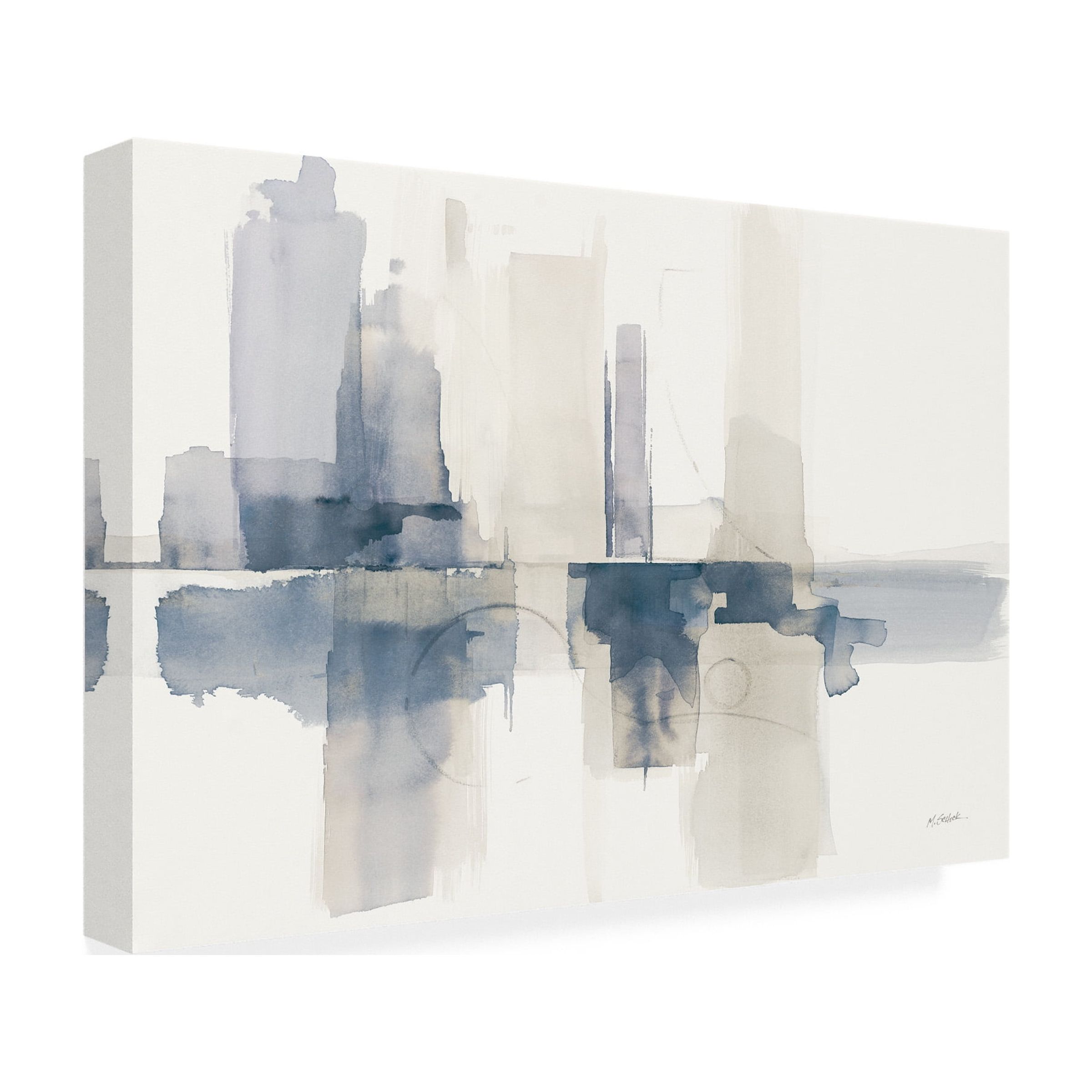 Trademark Fine Art 'Improvisation II Navy' Canvas Art by Mike Schick