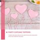 thumbnail image 2 of Valentine's Day Heart Cake Picks for Decoration 36Pcs Pink Cupcake Toppers, 2 of 3