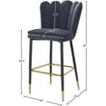 thumbnail image 4 of Meridian Furniture Tabouret en Velours Gris Lily (Ensemble de 2), 4 of 4