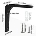 thumbnail image 2 of sixwipe 6 Pcs Wall Shelf Bracket, L Bracket for Shelf, 4 x 4 inch Heavy Duty Shelf Support Bracket, Decorative Joint Angle Bracket, Shelf Supports with Screws, Corner Brace Wall Hanging Shelf(Black), 2 of 7