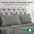 thumbnail image 4 of California Design Den 1000 Thread Count Queen Pillow Cases, 100% Cotton Sateen Weave, Soft Refined Set of 2 Standard Pillow Cases Fit Standard or Queen Size Pillows, Gray, 4 of 9