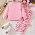 thumbnail image 6 of Futezty Cute Toddler Girls Sweatsuit Casual Heart Print Child Clothes Long Sweatshirt and Sweatpants Fall Outfit 12M-6T, 6 of 7