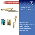 thumbnail image 4 of Rainlex One-Handle 1-Spray Setting Brushed Gold Bathtub Shower Faucet, 4 of 10