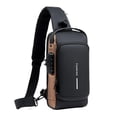 thumbnail image 2 of Bolso bandolera con correa de viaje para hombre, bolso bandolera multifunción antirrobo con puerto USB para hombre, 2 of 5
