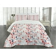 thumbnail image 3 of Ambesonne London Quilted Bedspread Set 3 Pcs, British Culture Sketch, Queen Size, Vermilion Dark Blue, 3 of 5