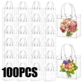 thumbnail image 2 of 100 bolsas de regalo de plástico transparente con asa, bolsas de regalo transparentes, bolsas de mano reutilizables, bolsas de regalo de PVC para suministros de fiesta de boda, 2 of 5