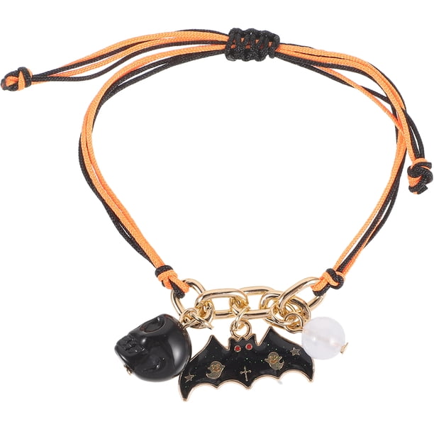 GOOHOCHY Pulsera con colgante de murciélago de Halloween, pulsera de fiesta, pulsera gótica punk, pulsera luminosa