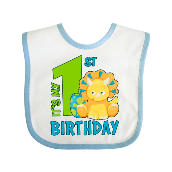 Inktastic Its My 1st Birthday with Dinosaur Boys or Girls Baby Bib