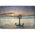 thumbnail image 4 of SKYSONIC 72x48in Beach Anchor Area Rug, Sea Sunset Birds Non-Slip Floor Carpet for Indoor Living Dining Room and Bedroom Area, 4 of 7
