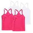 thumbnail image 3 of Eltusu Girls Cotton Tank Tops, Sleeveless Vacation 4 Pieces Y-Back Kids Undershirts White Size 4-5 T, 3 of 5