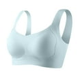 thumbnail image 2 of Bras for Women Plus Size, Xunlbb Women's Solid Color Sexy Seamless Push-Up U-Shaped Underwear Everyday Bras(Light Blue,XL), 2 of 6