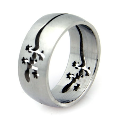 Steel Cut Out Lizard - Lizard Cut Out Stainless Steel Ring