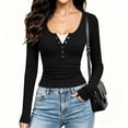 thumbnail image 6 of Zormilly Long Sleeve Shirts for Women Ribbed Knit Crew Neck Slim Fitted Fall Outfits 2026 Fashion Ruched Basic Tees, S-2XL, 6 of 9