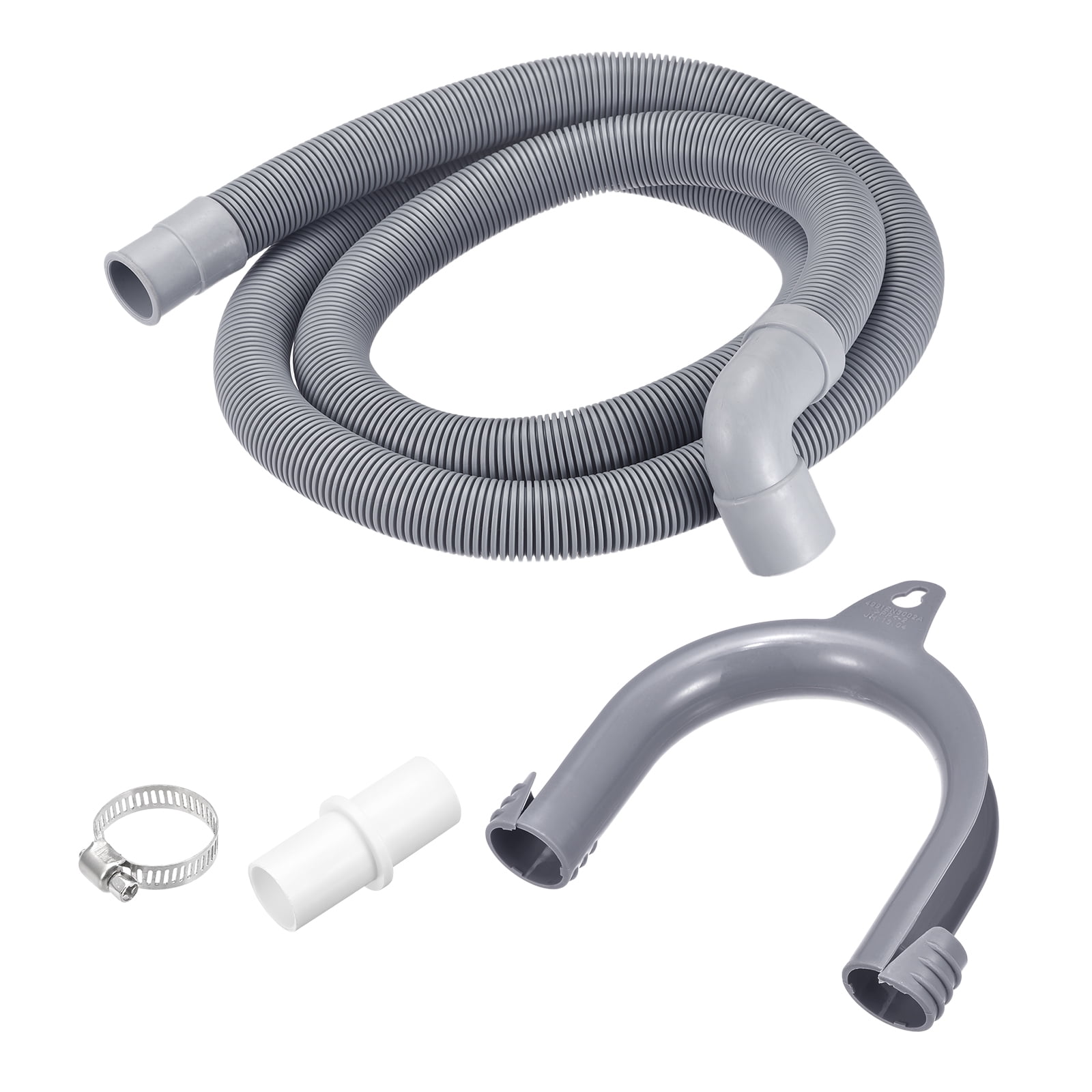 Uxcell Washer Machine Drain Hose Extension Kit 4.92ft Gray with Elbow
