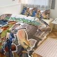 thumbnail image 2 of Ensemble de Literie Confortable 3 Pcs Zootopia Housse de Couette Lit Simple avec 2 Taies d'Oreiller 90"x90 Pouces, 2 of 7