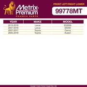 Metrix Premium Chassis Parts - Front Left & Right Lower Ball Joint Kit Fits 2013-2018 Lexus ES300h, 2007-2018 ES350, 07-17 Toyota Camry, 05-18 Avalon, Replacement K500044, K500043, Made in Europe