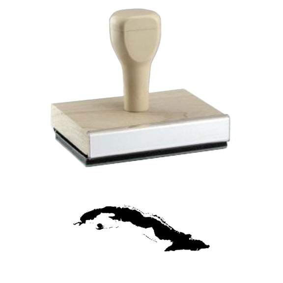 Cuba Country Rubber Stamp, 1 X 2" Wood Stamp