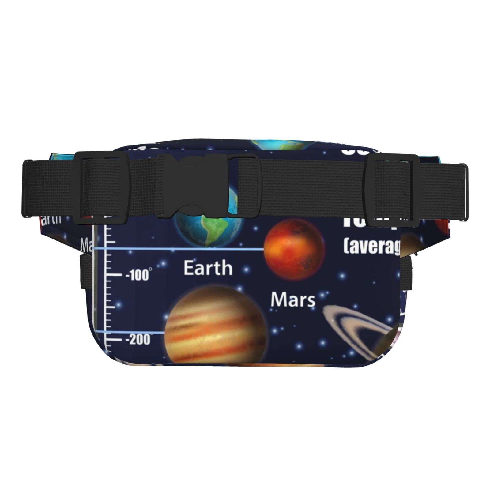 Picia Solar System Print Square Double-Layer Waist Bag Mini Adjustable Waist Belt Bag Exercise Running Travel Hiking