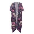 thumbnail image 2 of SCRAWLGOD Skull Rose Print Womens Swimsuit Cover Up Open Front Loose Swimsuit Coverup Soft Breathable Beach Cover Up for Pool Party, 2 of 6