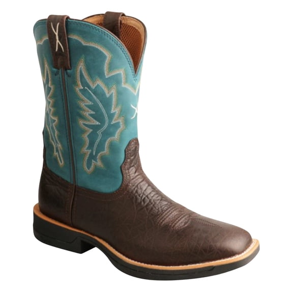 Twisted X Men's Tech Performance Western Boot Square Toe Brown 10 D(M) US