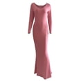 thumbnail image 6 of Dewadbow Ladies Long Dress Long Sleeve Round Neck Slim Solid Casual Dress, 6 of 6
