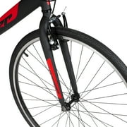 Hyper Bicycles 700c Mens Spin Fit Hybrid Bike, Adults Ages 14+, Black/Red