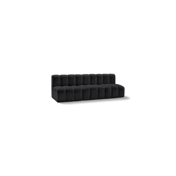 Meridian Furniture Arc Black Vegan Leather Modular Sectional