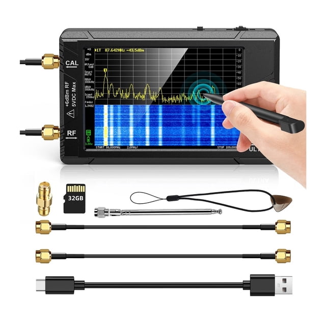 Handheld Tiny Spectrum Analyzer 4 inch Touch Screen Build in Battery ,Avoid Switching Noise
