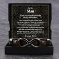 thumbnail image 5 of CWMMLS Mens Infinity Knot Bracelet, Valentines Day Gift for Him to My Man Leather Bracelet I Love You Mens Bracelet Mens Birthday Gift Boyfriend Husband Couple, 5 of 7