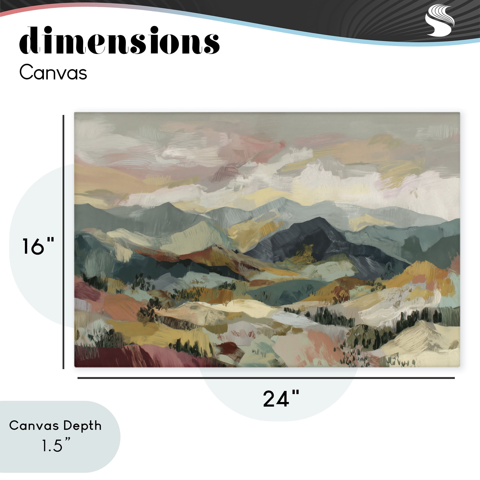 Stupell Industries Mountain Valley Vista Canvas Wall Art, design by Chromatic Storm Studio