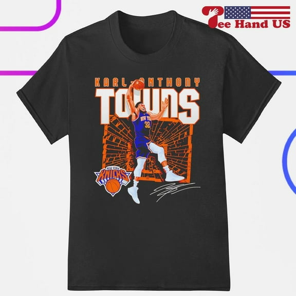 Karl-Anthony Towns New York basketball shattered signature vintage shirt