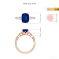 thumbnail image 5 of ANGARA Lab Grown Cushion Rectangular Blue Sapphire Engagement Ring for Women in 14K Rose Gold (Size-9x7mm) | September Birthstone, Anniversary, Jewelry Gift for Women | Lab-Grown Blue Sapphire Ring, 5 of 8
