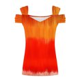 thumbnail image 3 of Camisas de Manga Corta para las Mujeres, Cuello en V Plegable de Impresión Del Hombro Top Casual Hecho de Poliéster Cómodo para el Verano, Tops de Bikini para las Mujeres, 3 of 8