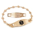 thumbnail image 1 of MedicEngraved Rose Gold Stainless Steel Custom Medical Alert Bracelet - 5mm Heart Link, 1 of 7