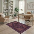 thumbnail image 2 of ODIKA 4'x6' Washable Area Rug Pet Friendly, Non-Shedding Purple Ornamental Plum Scroll Traditional Artwork Pink Mauve for Bedroom, Reading Nook, 2 of 7