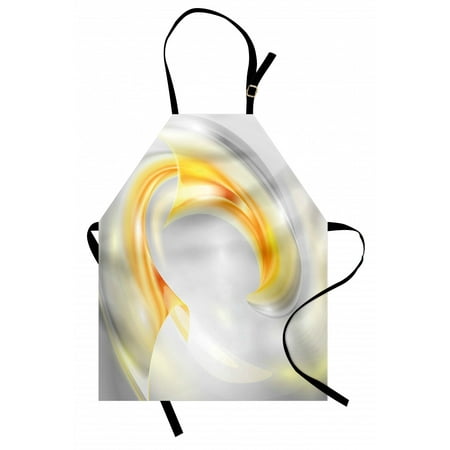 

Grey and Yellow Apron Abstract Modern Futuristic Wavy Image Ombre Design Art Print Unisex Kitchen Bib Apron with Adjustable Neck for Cooking Baking Gardening Black Marigold and Grey by Ambesonne