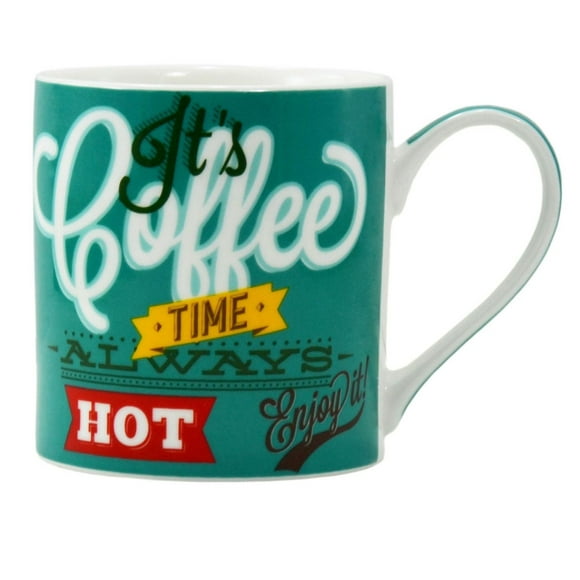 Set of 4 Coffee Mugs with Gift Box, Coffee Time