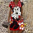 thumbnail image 2 of Vestidos de Minnie de Disney y Mickey para mujer, vestido Midi informal con estampado Floral y escote en V para vacaciones, verano 2022, 2 of 5