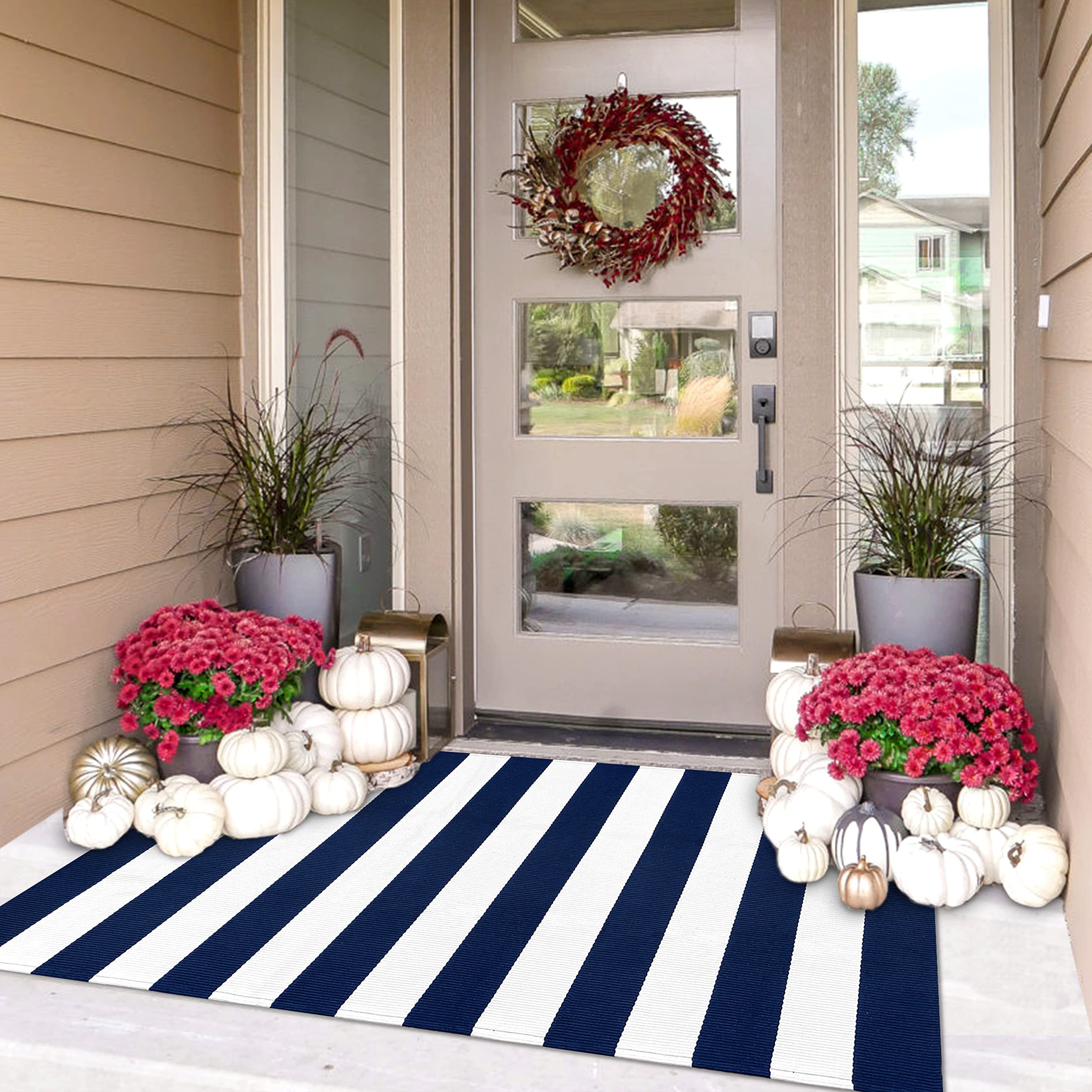 Catlerio Indoor/Outdoor Non-Slip Rug, Front Door Welcome Mat for Outside Porch Entrance, Home Entryway Farmhouse Decor, Size: 60x40cm