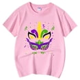 thumbnail image 5 of PMVFHDE Hauts pour Filles Chemise Décontractée Imprimée Col Rond Manches Courtes T-Shirt Décontracté Rose Clair, 3-4 Ans, 5 of 5