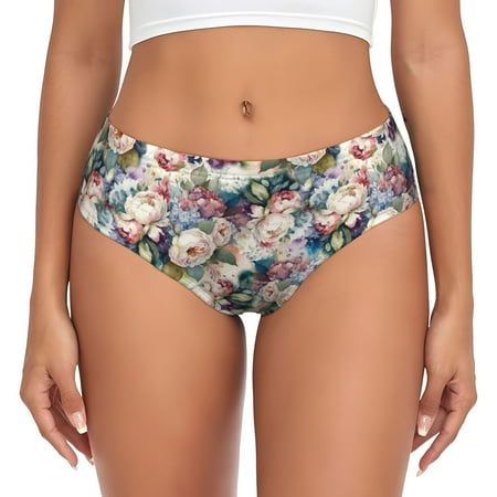 Womens Underwear - Colorful flowers B No Show Seamless Underwear for Women  Soft Comfort Stretch Women s Panties  Hipster Ladies Panties Bikini Underwear Briefs
