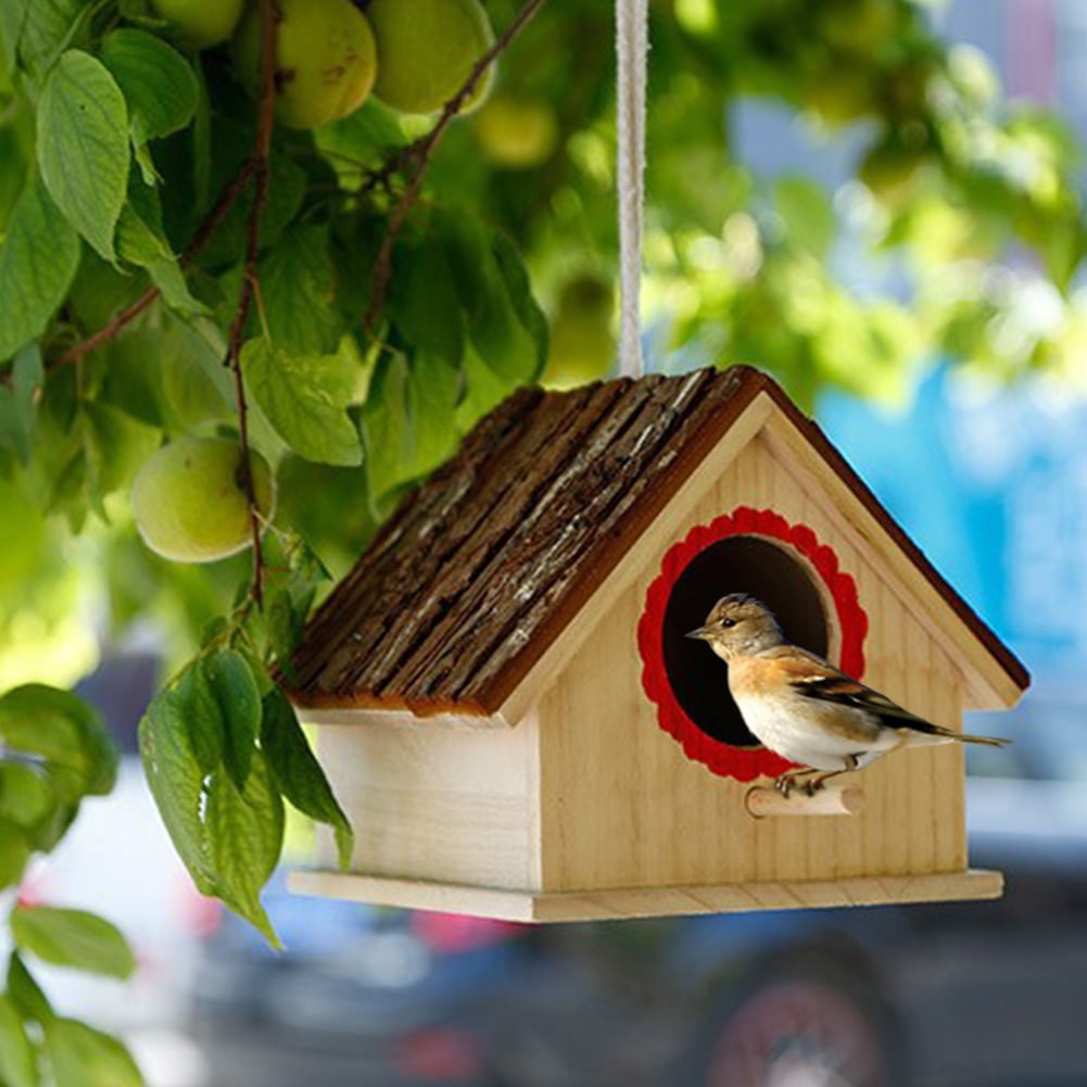 Creative Wooden Birdhouses Nest for Dove Finch Wren Sparrow Small Animal Hummingbird Walmart