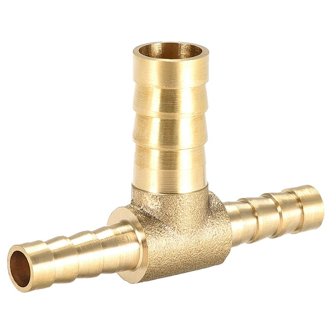 Conector de manguera de latón en forma de T, reductor de barbilla, conector de 3 vías para aire, agua, combustible y gas 6mm x 10mm x 6mm